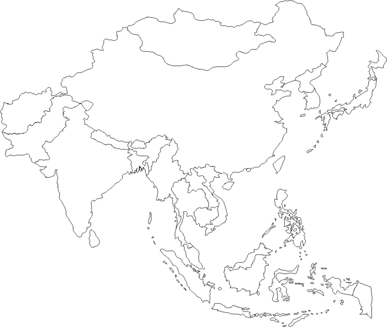 europe and asia continent outline