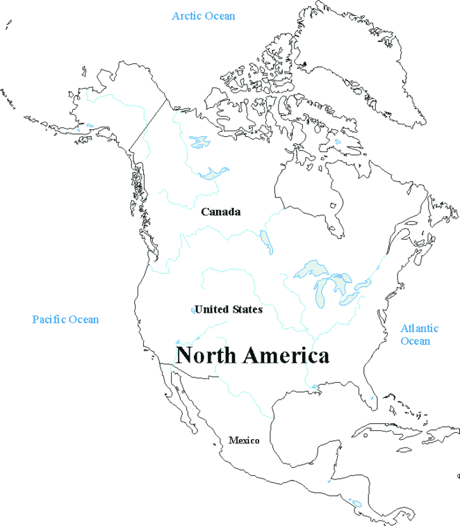 Free Coloring Pages Of North America Outline Map