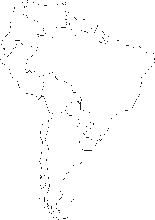 Political Map Of South America Blank