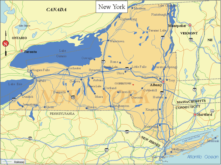 Zedulot Map Of New York State Outline